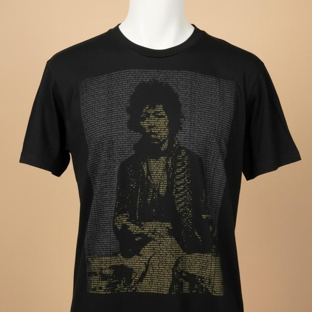 Rock & Roll Icons Jimi Hendrix Text‎ Portrait Tee L NWOT